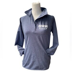 Women’s Heather Blue Quarter-Zip Lined Pullover with Rowing Logo Size: XS